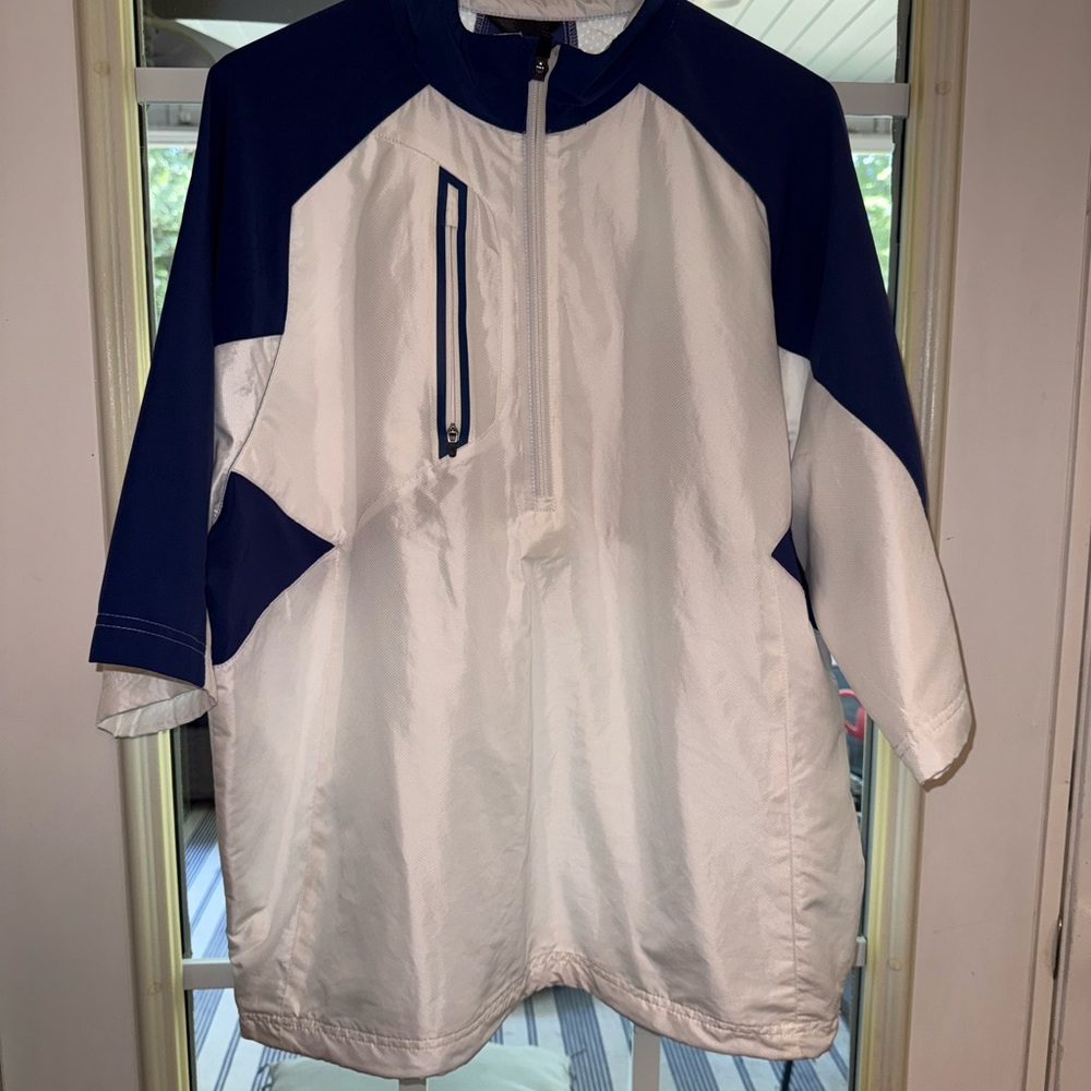 Zero Restriction Blue and White Half-Zip Jacket